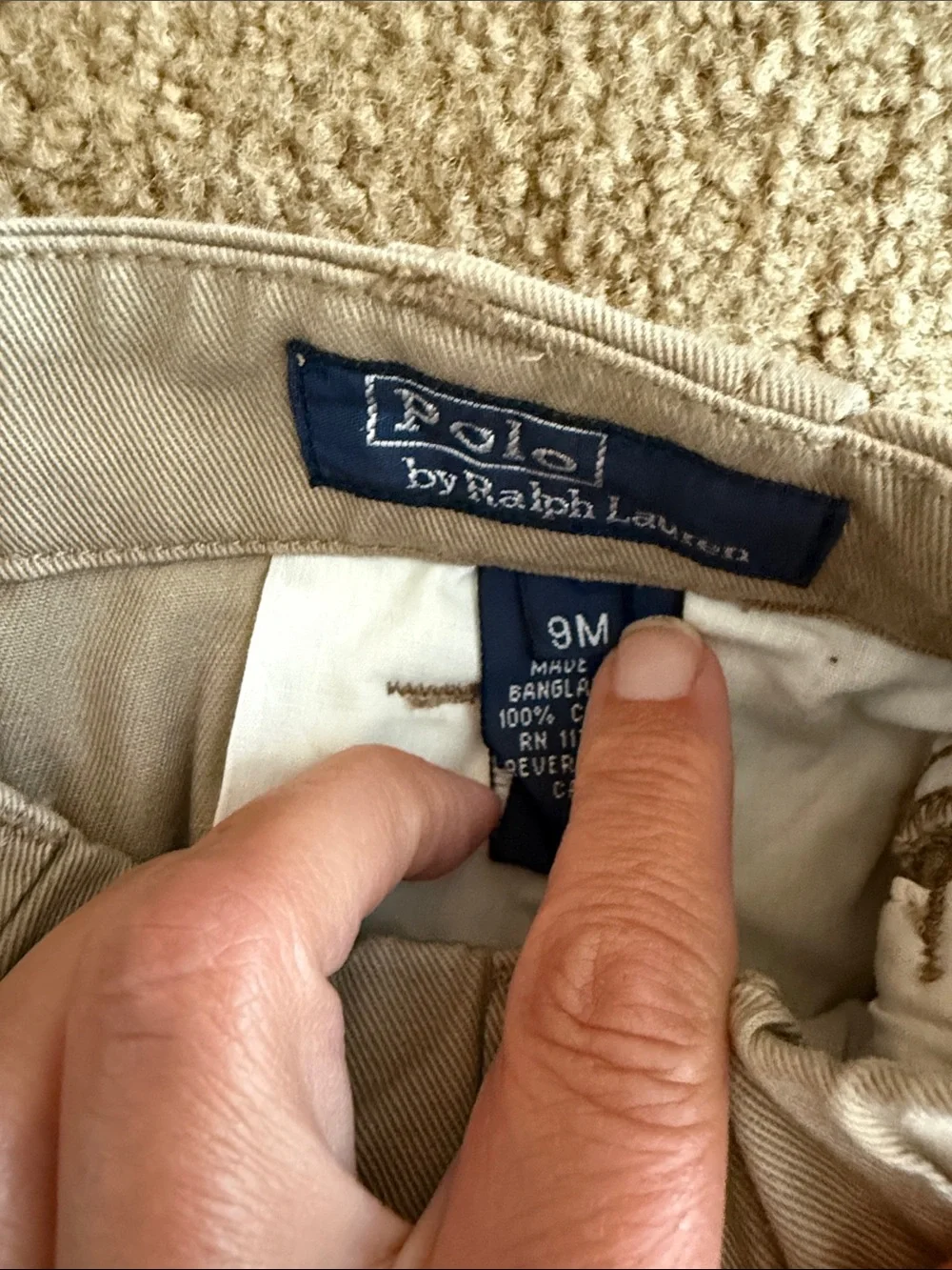 NWT 9m Ralph Lauren Tan Chino Cargo Shorts